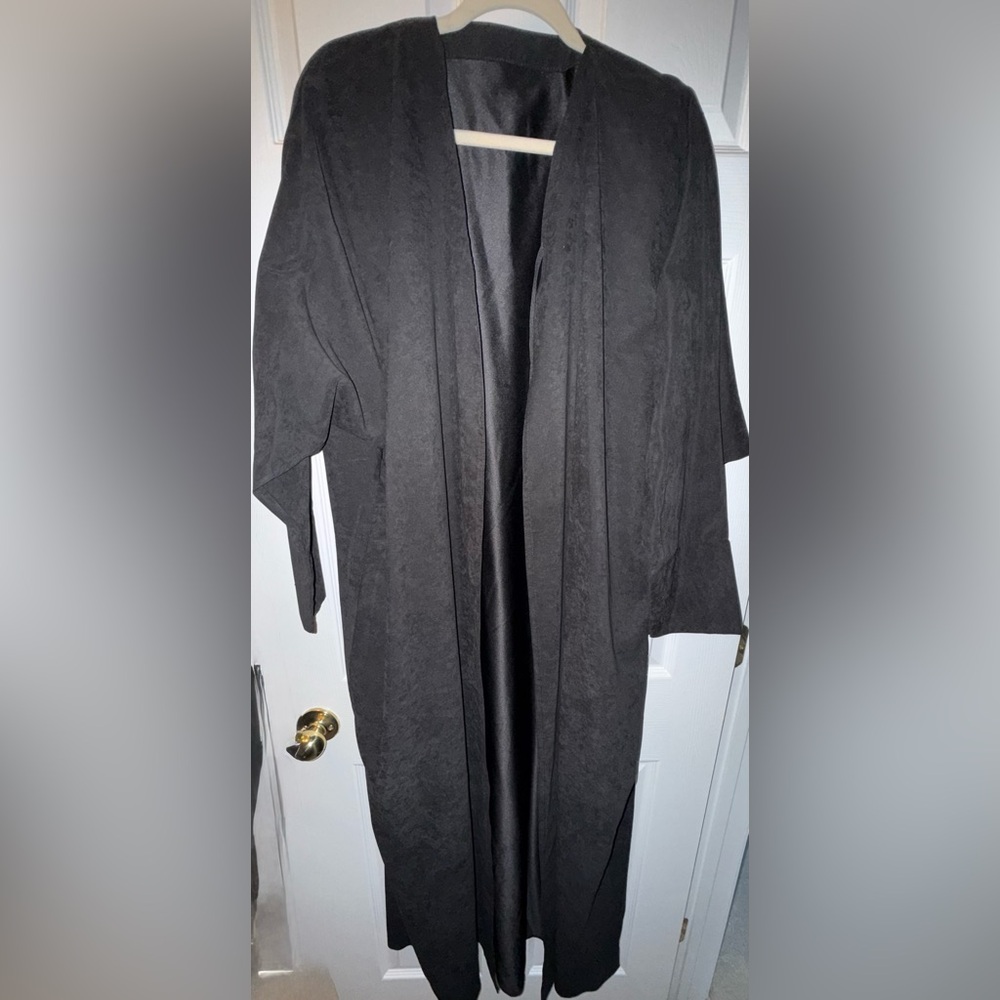 Elegant Black Women's Coat abaya kaftan velvet like size M